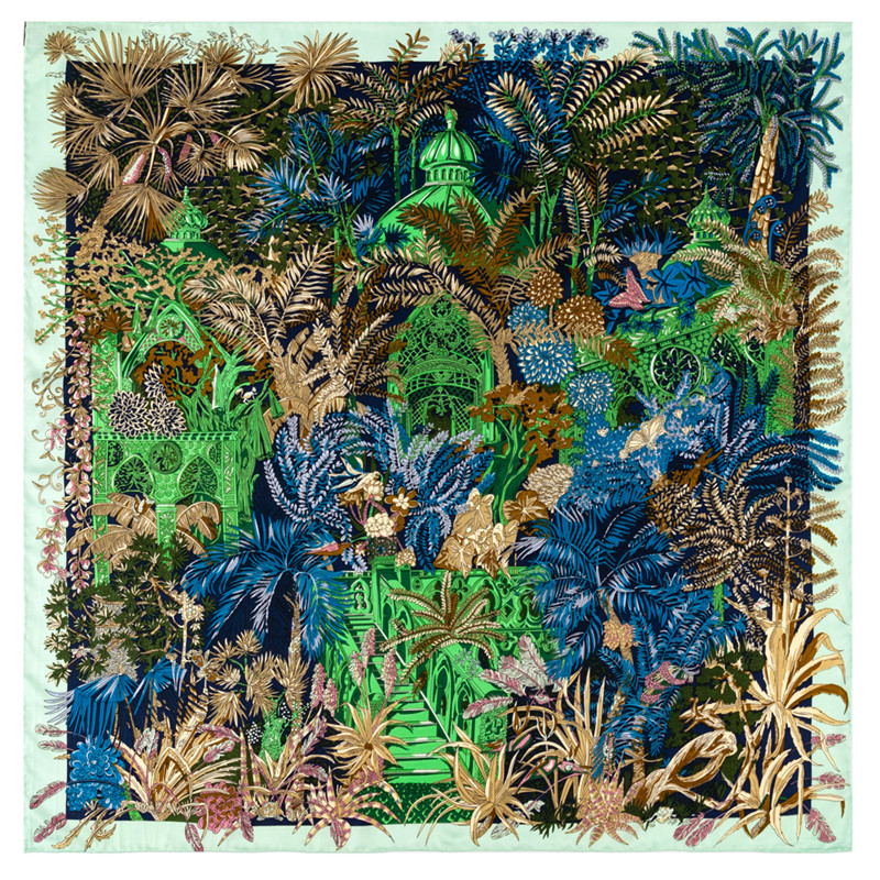 Scarf Silk Square - Manueller handgerollter Twill-Seidenschal für Damen, Paukendruck,