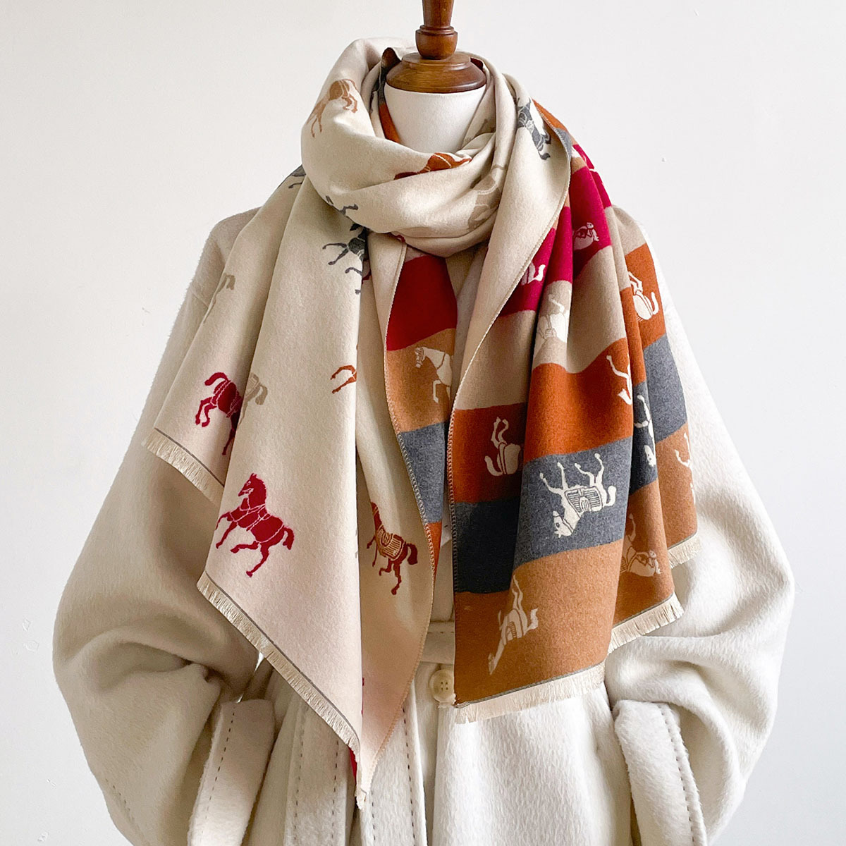 Woven Scarf Blanket - Herbst-Winter-Schal für Damen, Pashmina-Schals, luxuriöse Überwürfe