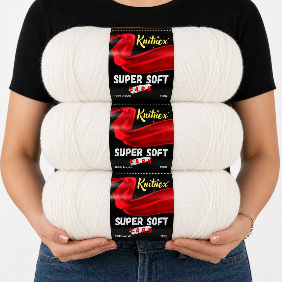 Woven Scarf Blanket - Acrylgarn 3 Knäuel 570g Weiches Häkelgarn
