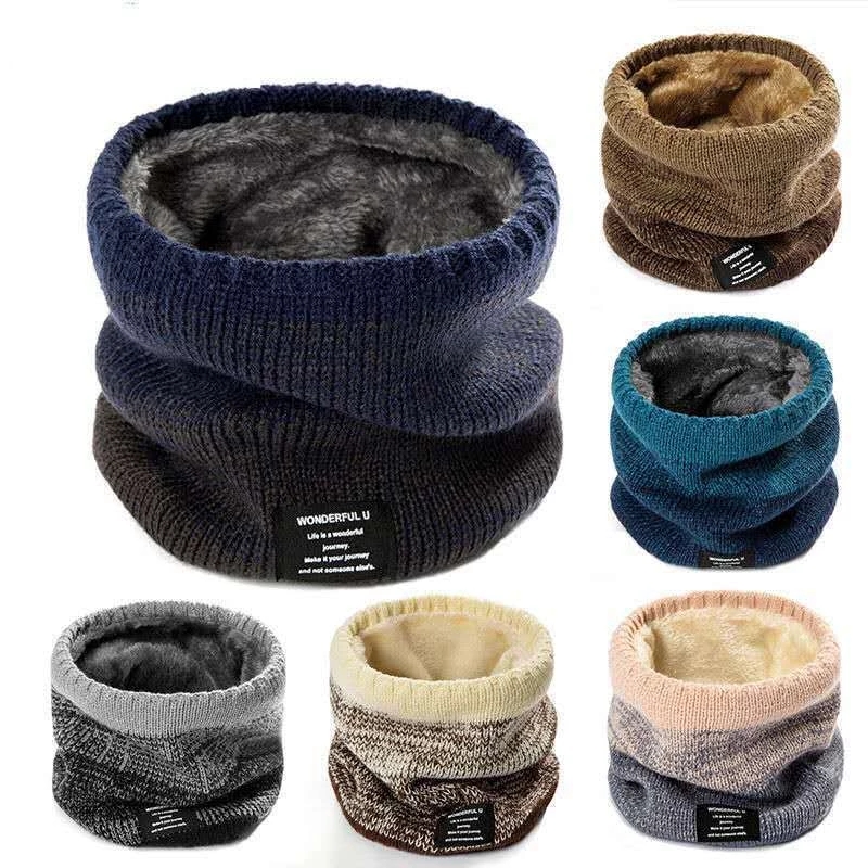 Muffler Men Wool - Winterschal für Herren, Fleece-Ring, Bandana, gestrickt,