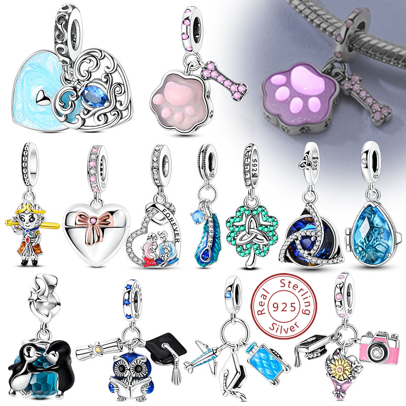 Tie Clip Silver - Neue Charms aus 925er-Sterlingsilber, Perle, Pinguin,