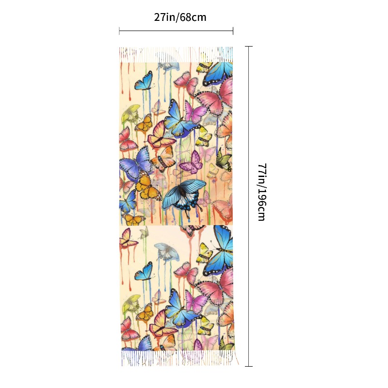 Retro-Schmetterling-Winter-Kas – Woven Scarf Blanket Bewertung und Preis