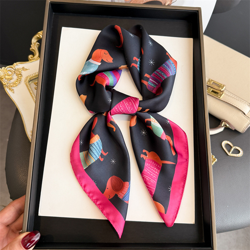 Modischer Wiener-Hund-Print Ba – Scarf Silk Square Bewertung und Preis