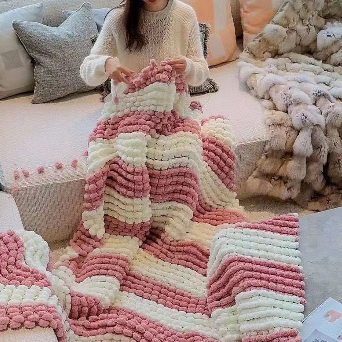 130G/Rolle Pompom-Garn in Misc – Woven Scarf Blanket Bewertung und Preis